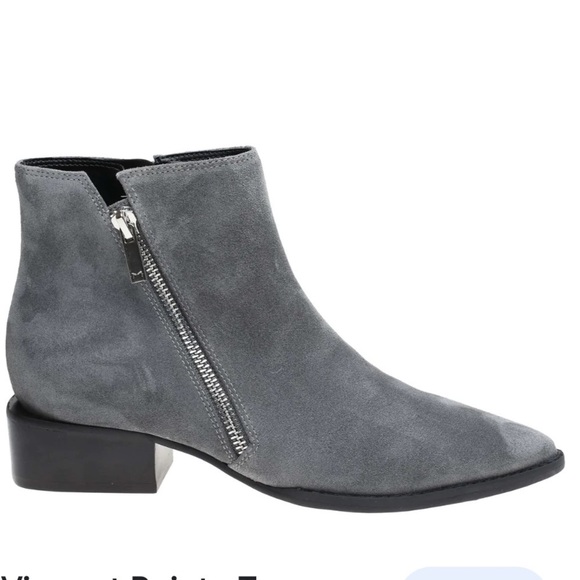Vincent POINTY TOE Gray Ankle BOOTIE - Picture 1 of 11